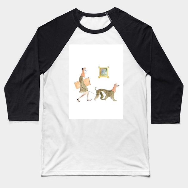 Artist and her Dog Baseball T-Shirt by troman479